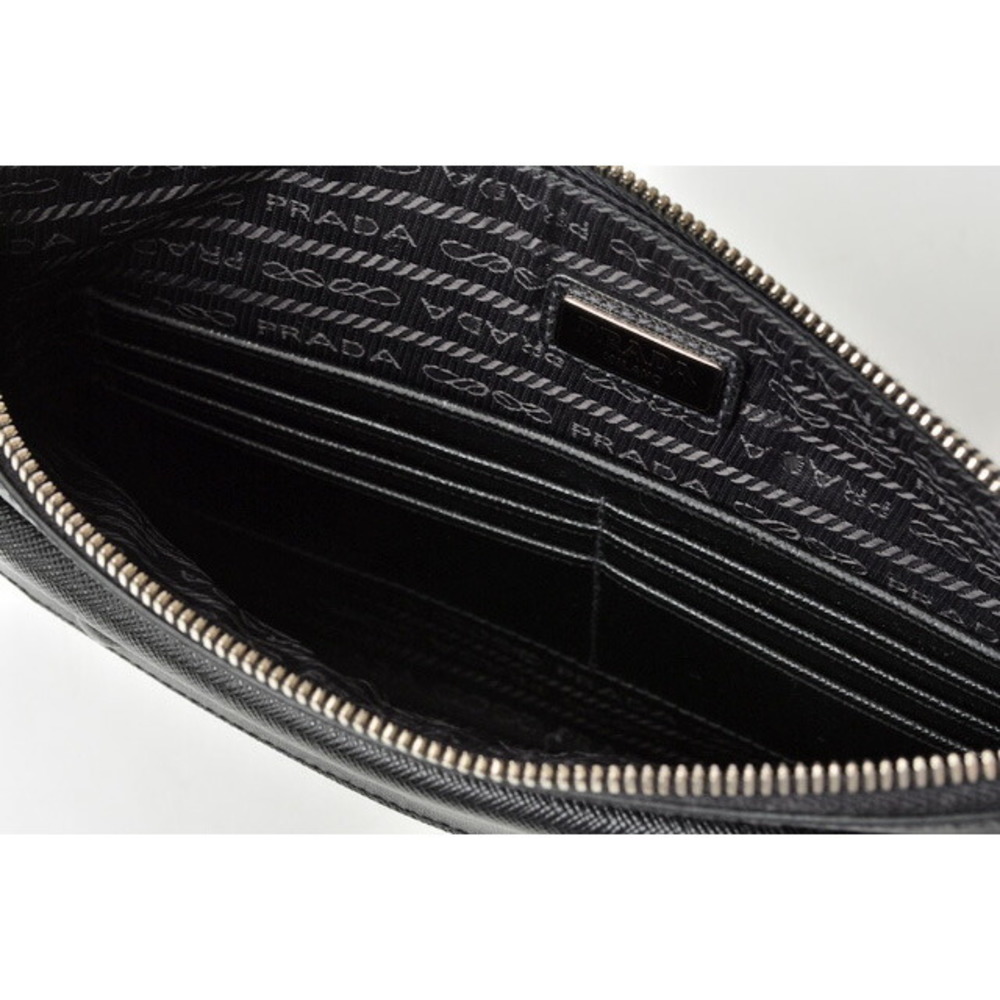 Prada Black Patchwork Pouch Saffiano Bag Clutch - image 6